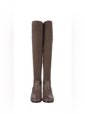 Tory Burch Brown Suede and Leather Over-the-Knee Boots
